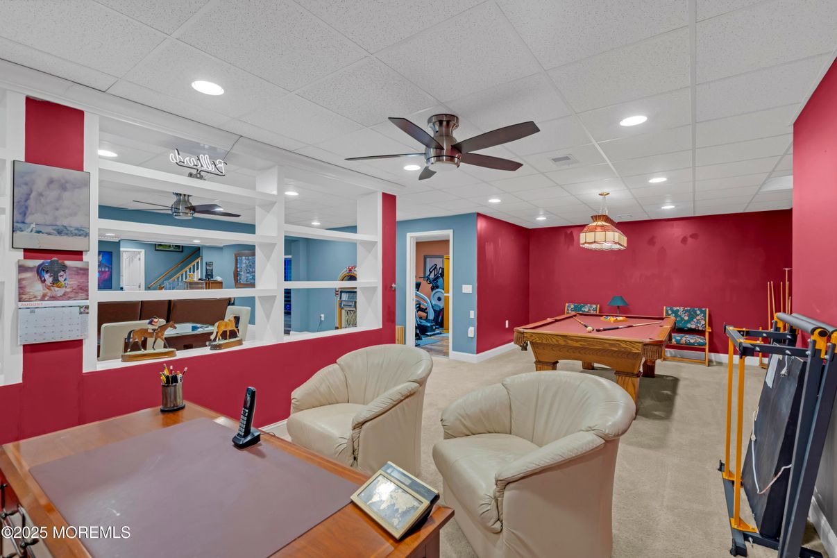 Billiard Table, Game Room, Interior, Pendant Lights, Recessed Lighting