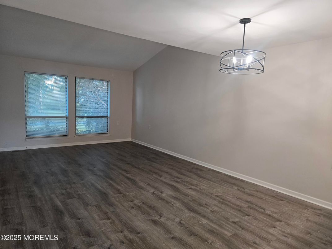 Empty room, Interior, Pendant Lights, Wood Texture Flooring