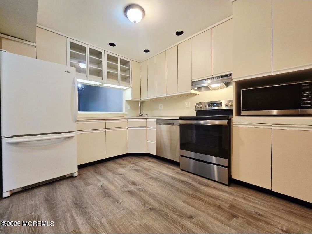 Interior, Kitchen, Stainless Steel Appliances, Wood Texture Flooring