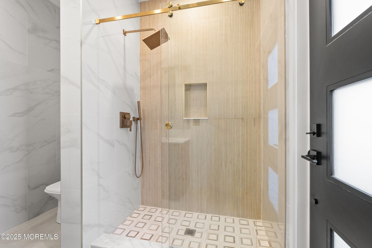 Bathroom, Glass Shower, Interior, Marble Walls