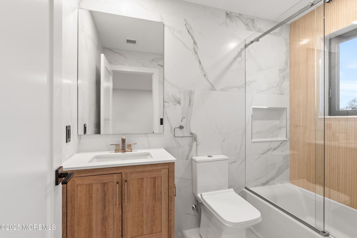 Bathroom, Glass Shower, Interior, Marble Walls