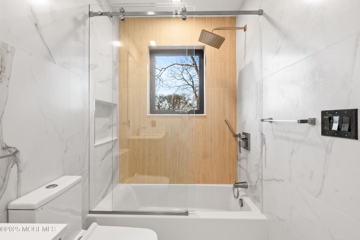 Bathroom, Glass Shower, Interior, Marble Walls