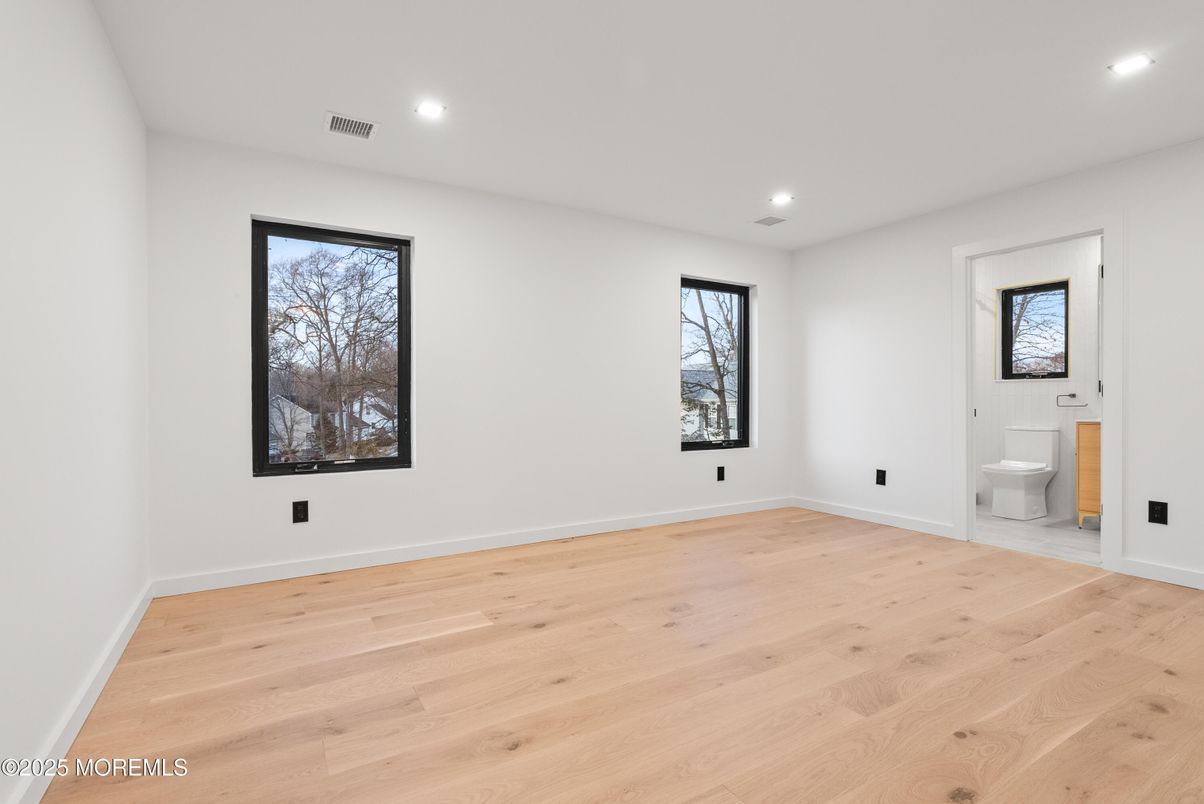 Bathroom, Empty room, Interior, Recessed Lighting, Wood Texture Flooring