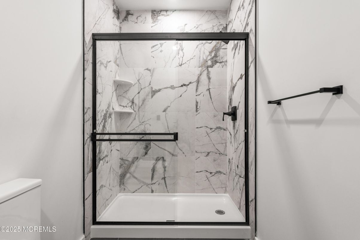 Bathroom, Glass Shower, Interior, Marble Walls