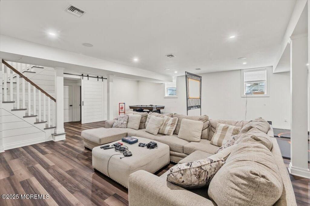 Game Room, Interior, Living room, Recessed Lighting, Wood Texture Flooring