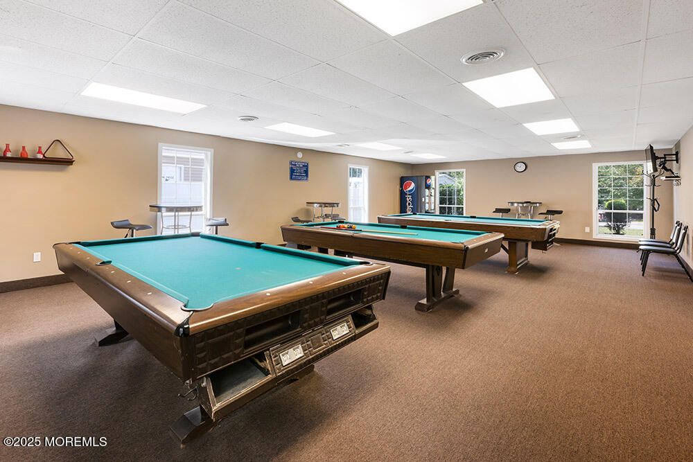 Billiard Table, Game Room, Interior, Recessed Lighting