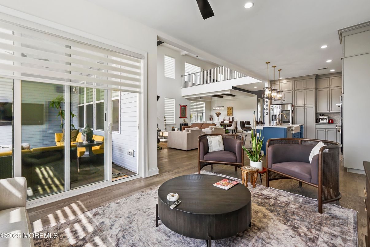 Dining room, Interior, Kitchen, Living room, Pendant Lights, Recessed Lighting, Wood Texture Flooring