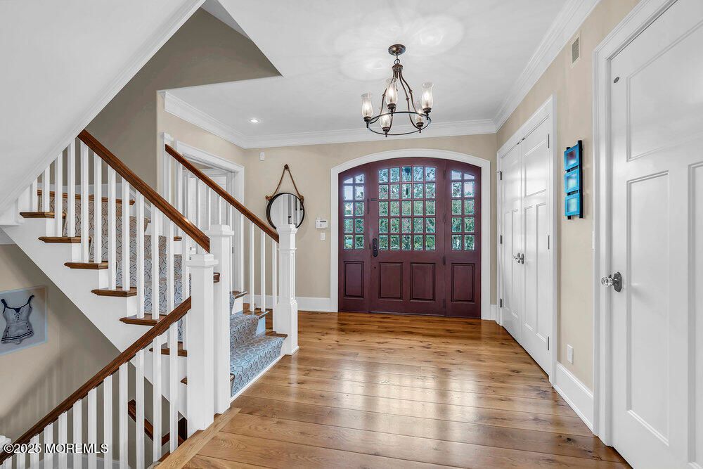 Chandelier, Interior, Recessed Lighting, Wood Texture Flooring