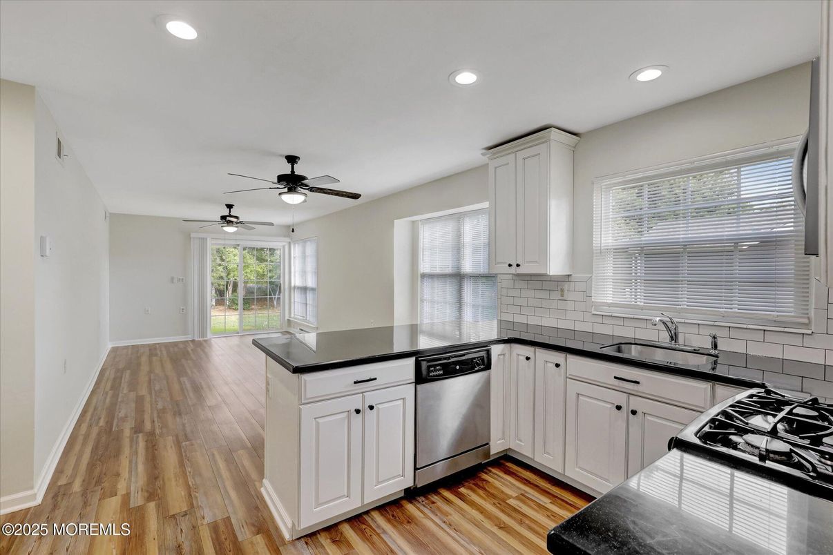 Interior, Kitchen, Recessed Lighting, Wood Texture Flooring