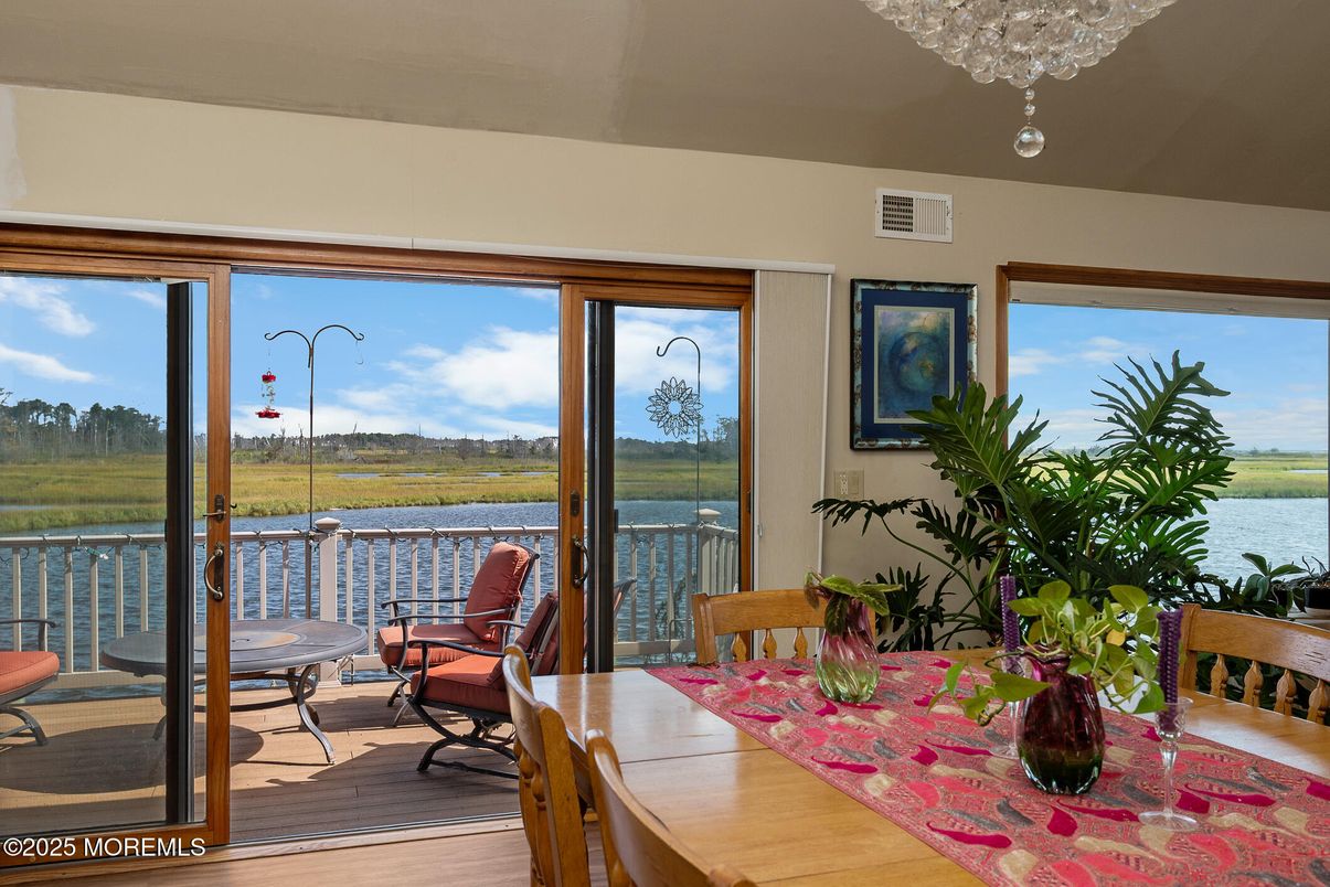 Chandelier, Dining room, Interior, Water, Wood Texture Flooring
