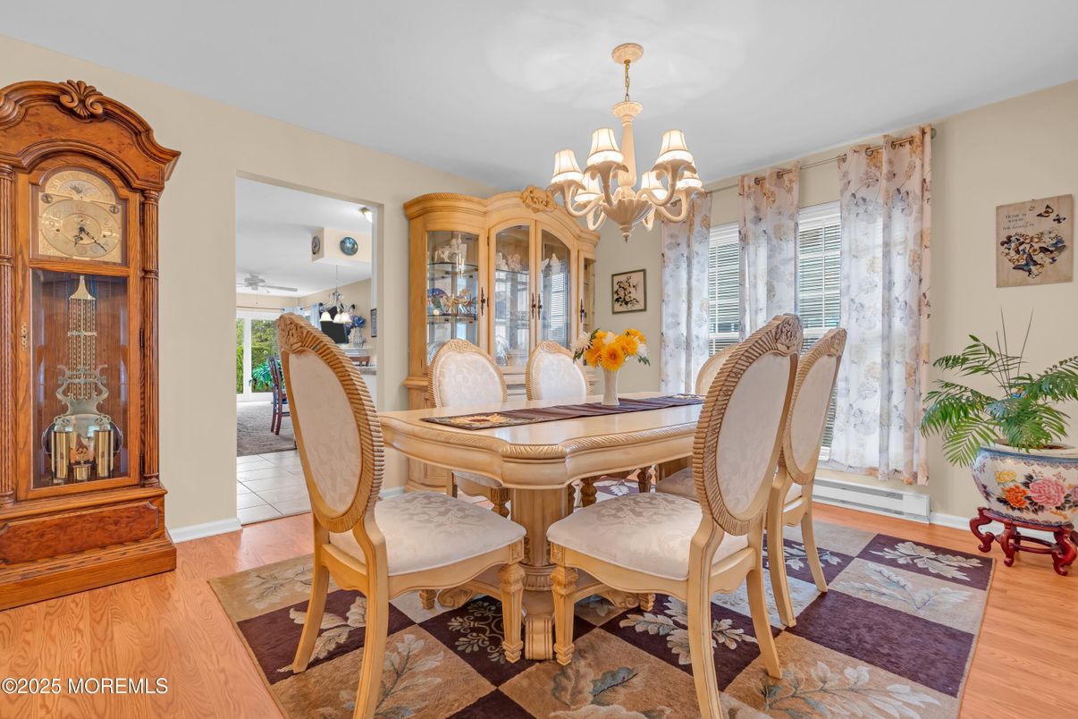 Chandelier, Dining room, Interior, Wood Texture Flooring