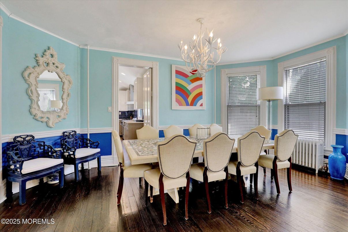 Chandelier, Dining room, Interior, Wood Texture Flooring
