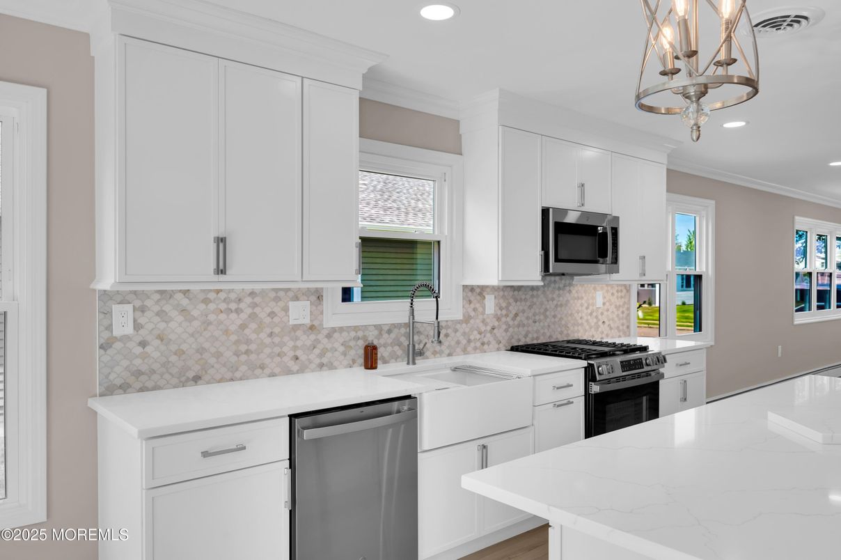 Interior, Kitchen, Pendant Lights, Recessed Lighting, Stainless Steel Appliances