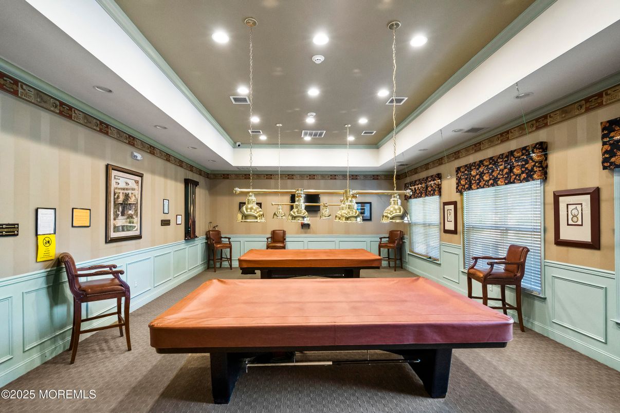 Billiard Table, Game Room, Interior, Pendant Lights, Recessed Lighting