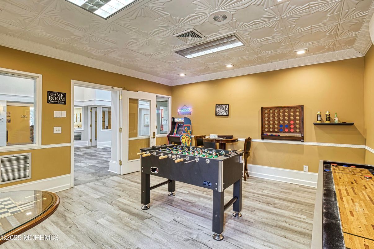 Game Room, Interior, Recessed Lighting, Wood Texture Flooring
