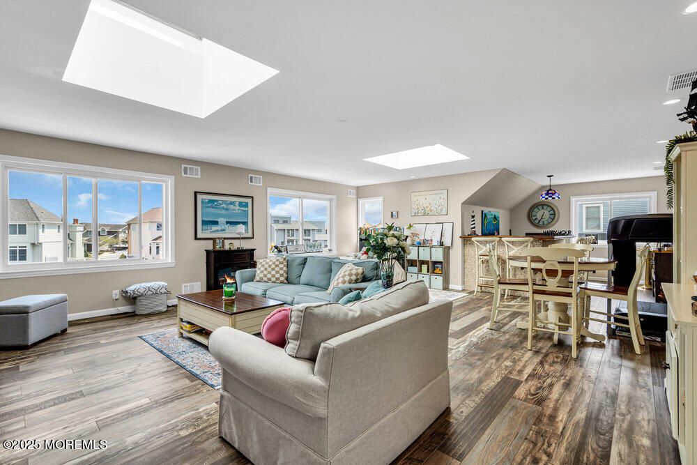 Dining room, Fireplace, Interior, Living room, Wood Texture Flooring