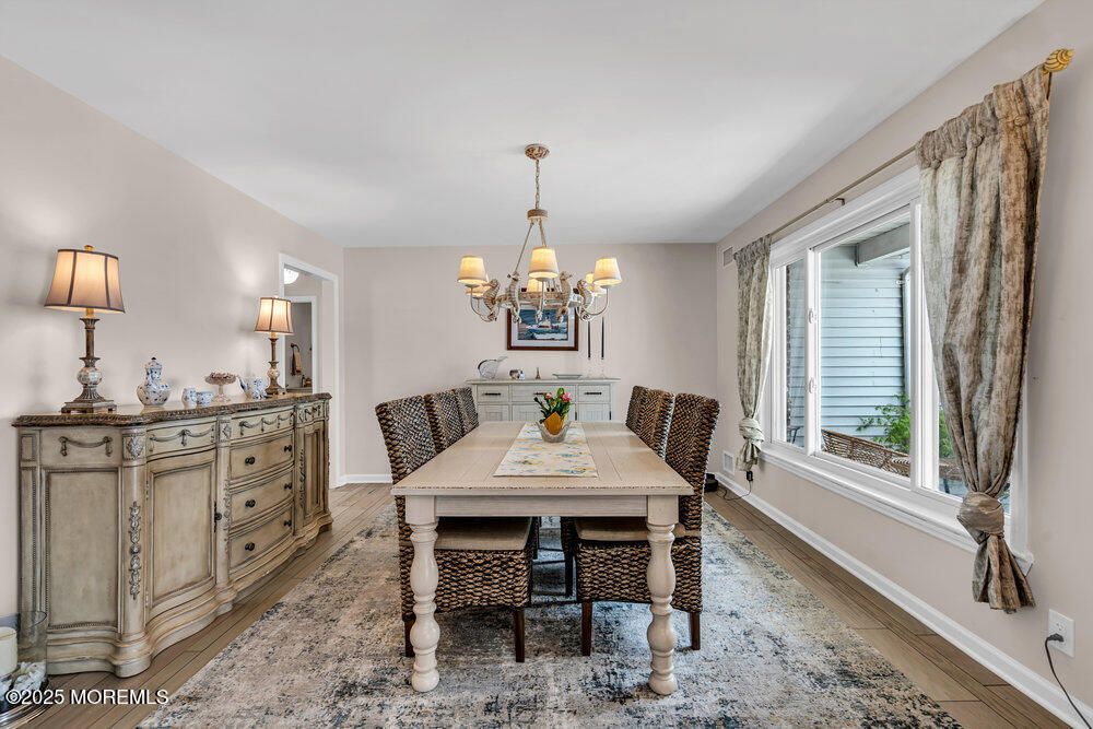 Chandelier, Dining room, Interior, Wood Texture Flooring