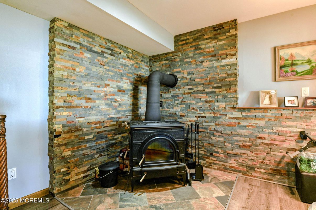 Fireplace, Interior, Stone Walls, Wood Texture Flooring