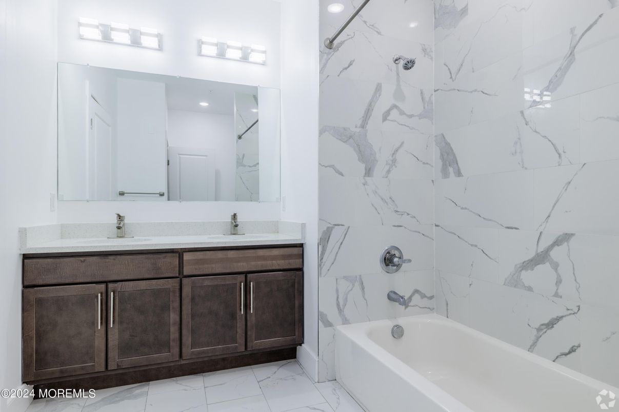 Bathroom, Dual Sink Vanities, Interior, Marble, Marble Walls