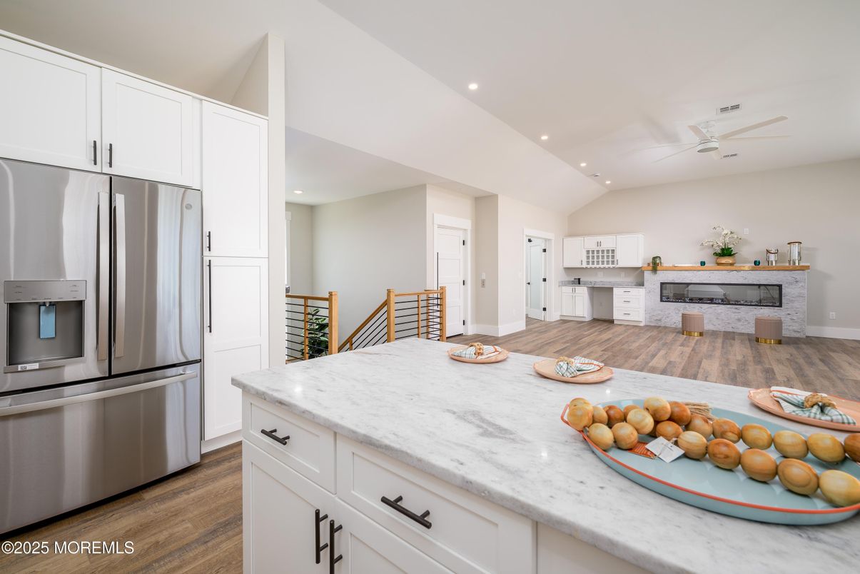 Interior, Kitchen, Recessed Lighting, Wood Texture Flooring