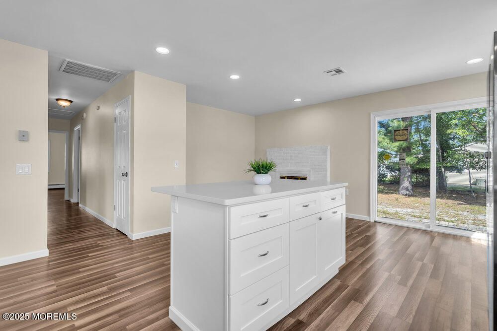 Fireplace, Interior, Recessed Lighting, Wood Texture Flooring