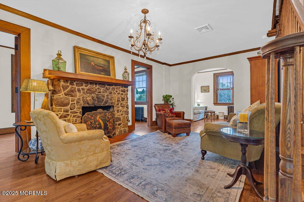 Chandelier, Fireplace, Interior, Living room, Wood Texture Flooring