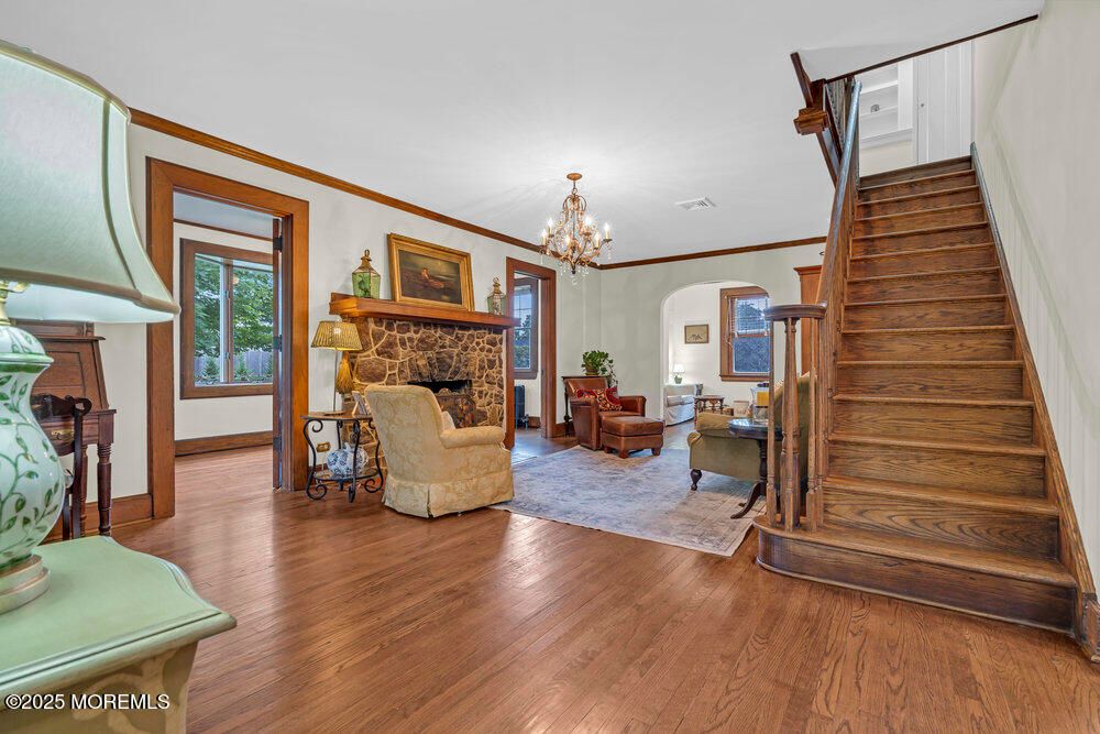 Chandelier, Fireplace, Interior, Living room, Wood Texture Flooring