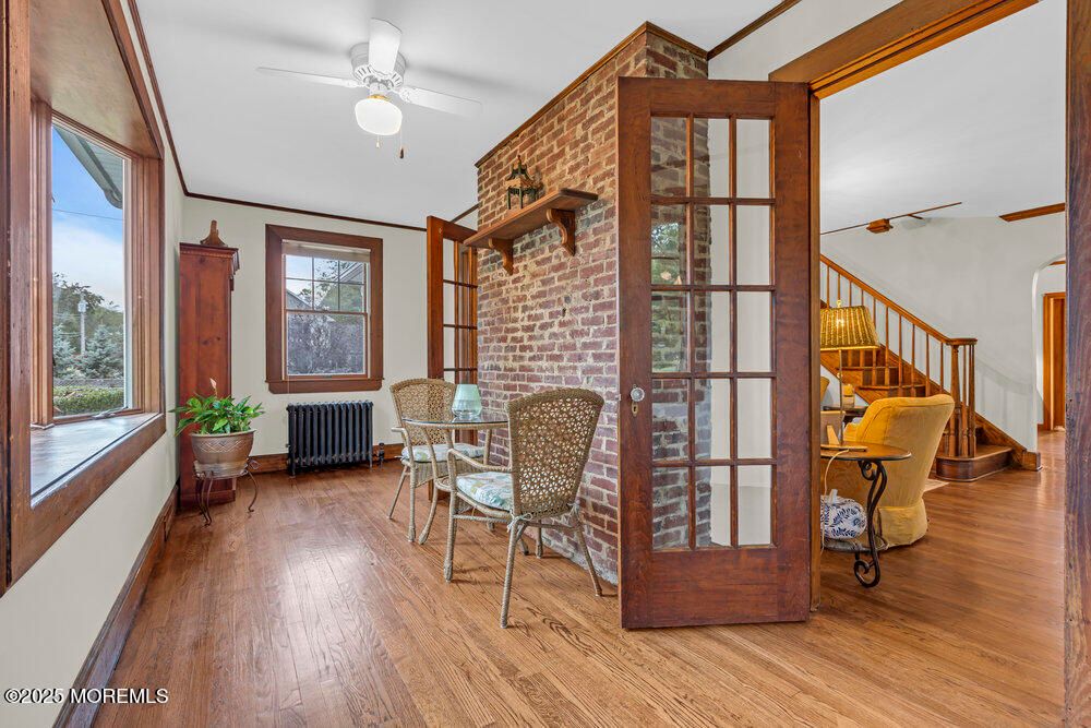 Interior, Stone Walls, Wood Texture Flooring