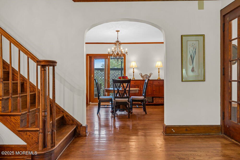 Chandelier, Dining room, Interior, Wood Texture Flooring