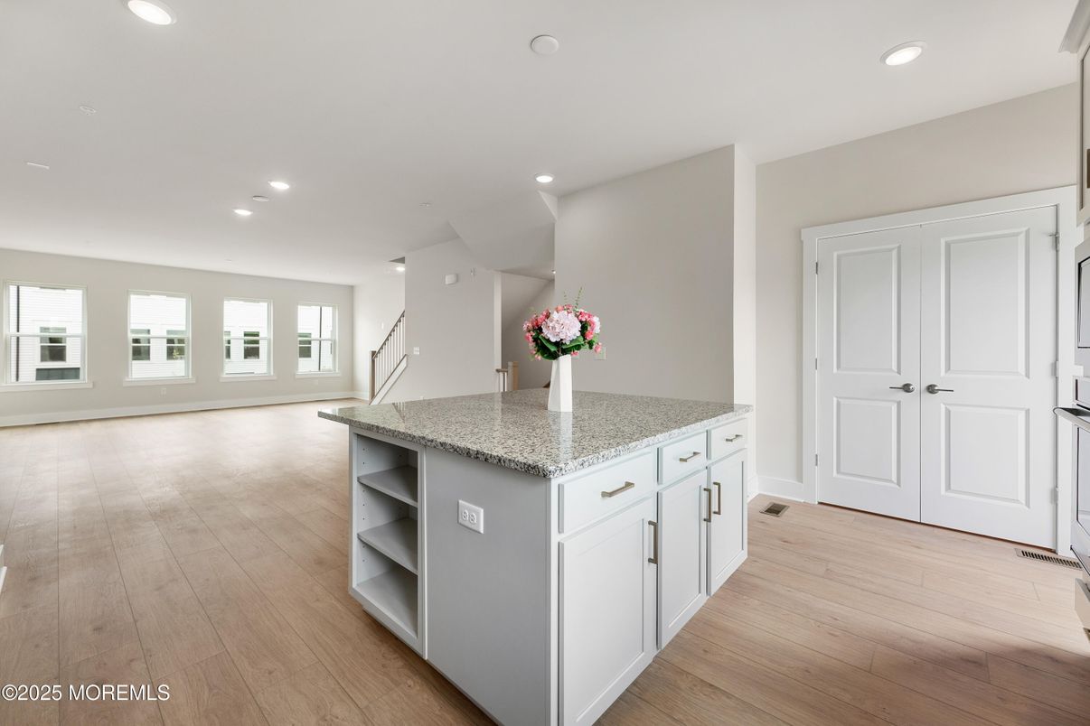 Interior, Kitchen, Recessed Lighting, Wood Texture Flooring
