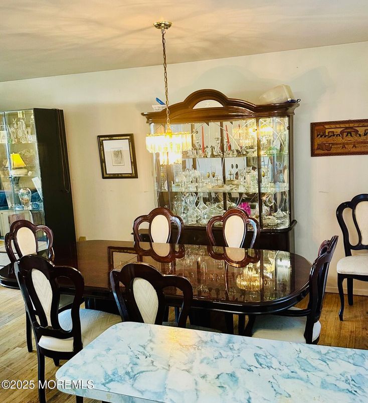 Chandelier, Dining room, Interior, Wood Texture Flooring