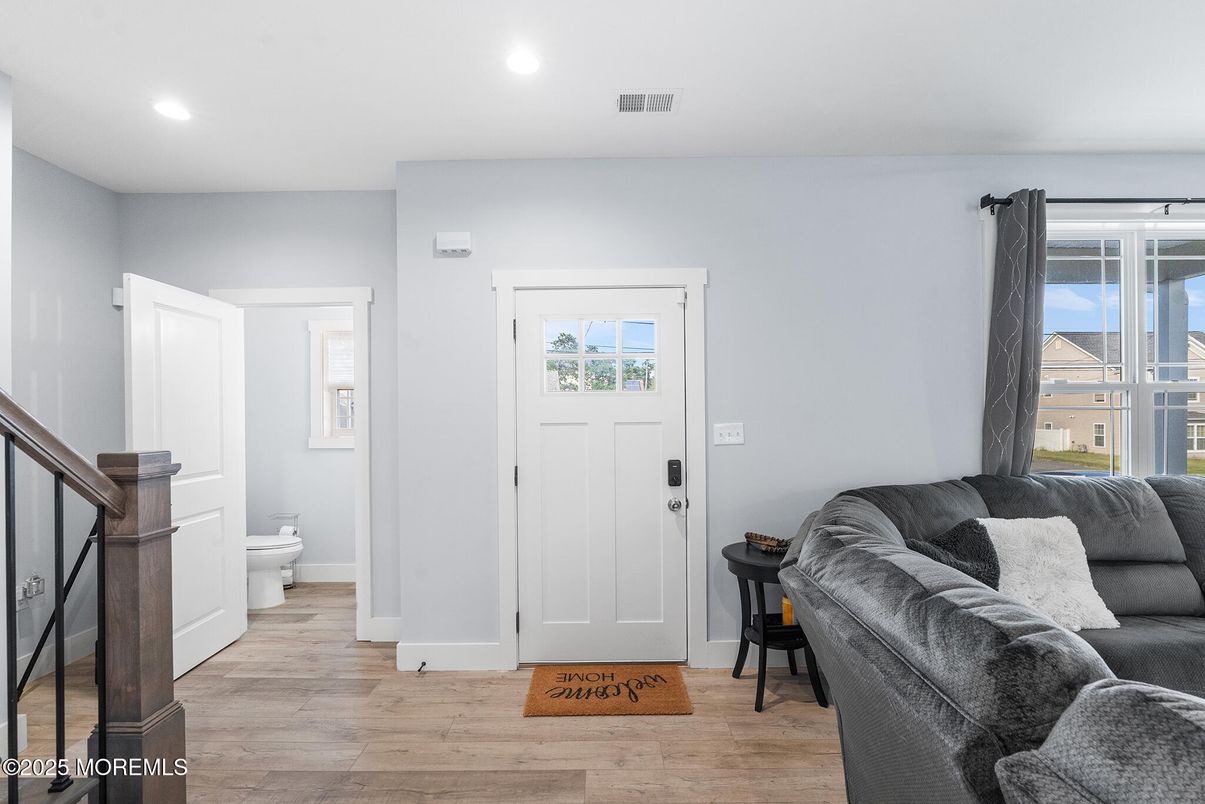 Bathroom, Interior, Recessed Lighting, Wood Texture Flooring