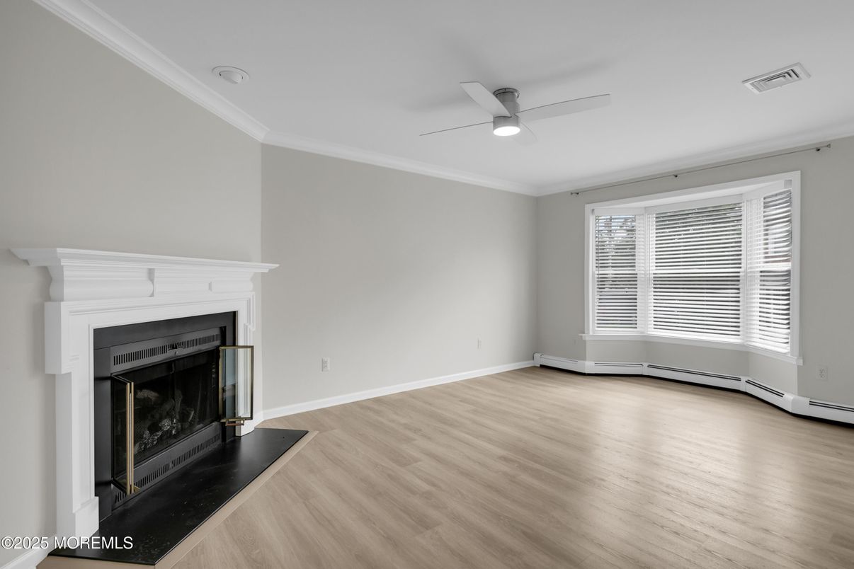 Empty room, Fireplace, Interior, Wood Texture Flooring