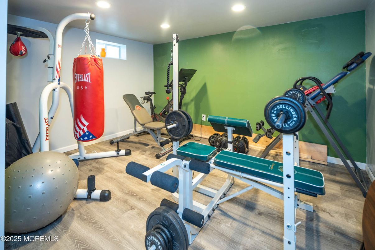 Fitness Equipment, Interior, Recessed Lighting, Wood Texture Flooring