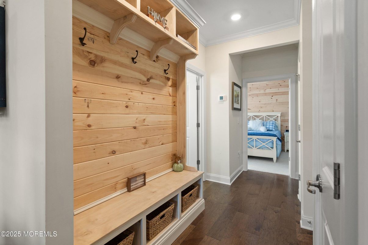 Interior, Recessed Lighting, Wood Texture Flooring, Wooden Walls