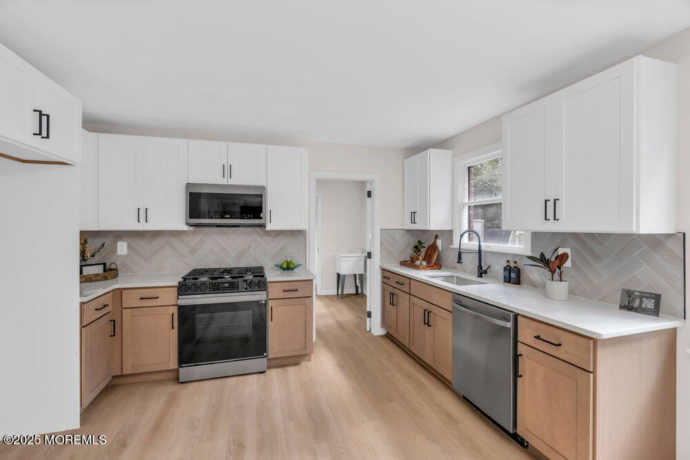 Interior, Kitchen, Stainless Steel Appliances, Wood Texture Flooring