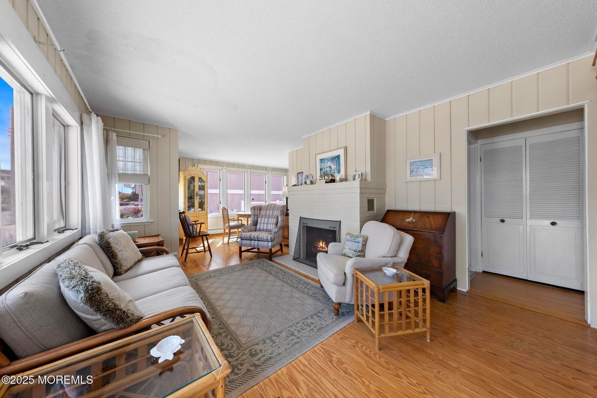 Dining room, Fireplace, Interior, Living room, Wood Texture Flooring