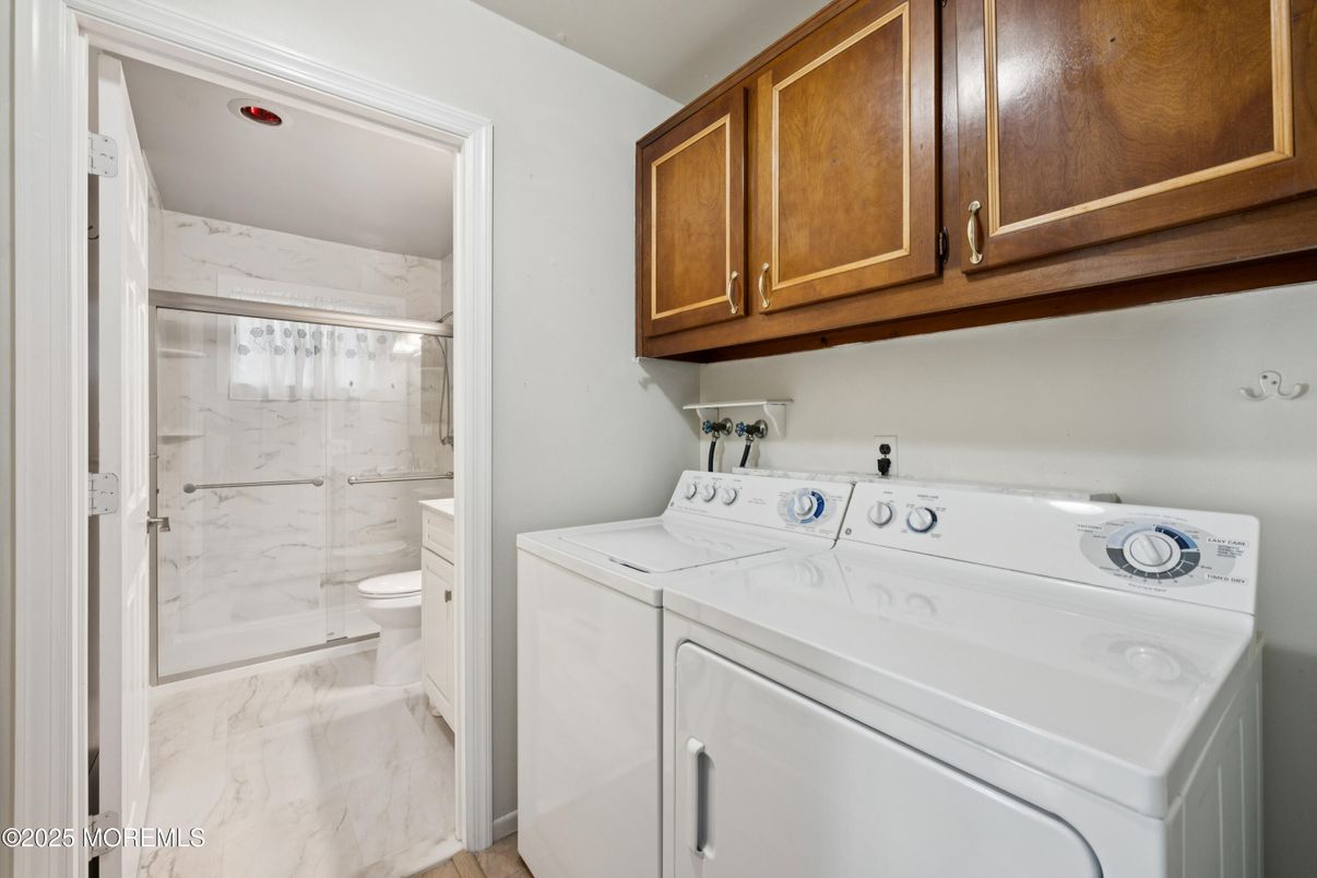 Bathroom, Glass Shower, Interior, Marble, Marble Walls, Washer