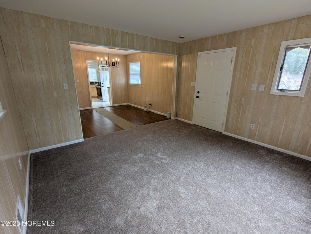 Chandelier, Empty room, Interior, Wood Texture Flooring, Wooden Walls