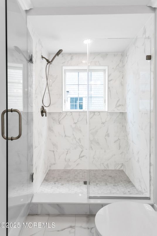 Bathroom, Glass Shower, Interior, Marble, Marble Walls