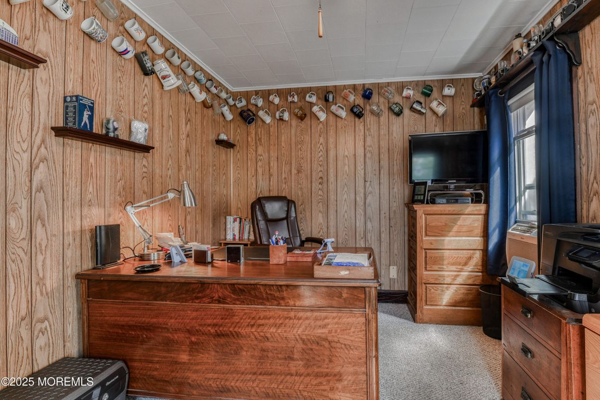 Home Office, Interior, Wooden Walls