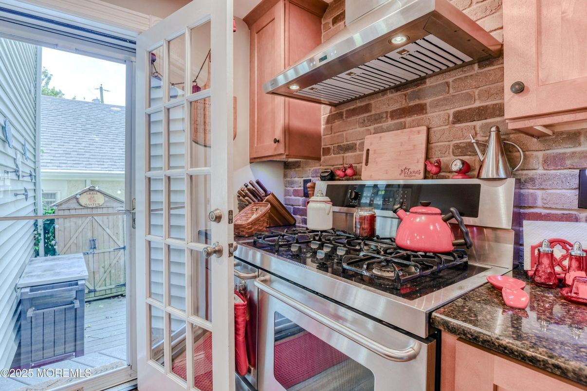Interior, Kitchen, Stainless Steel Appliances, Stone Walls