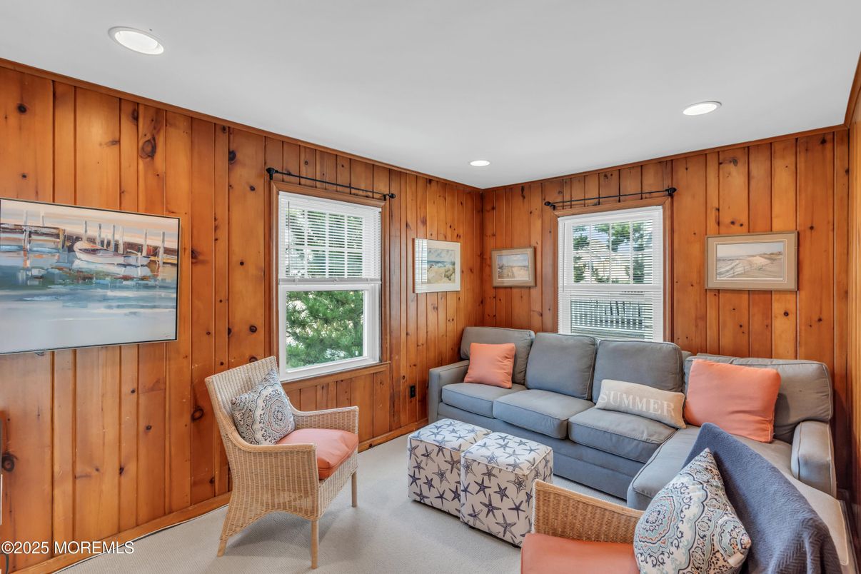 Interior, Living room, Recessed Lighting, Wooden Walls