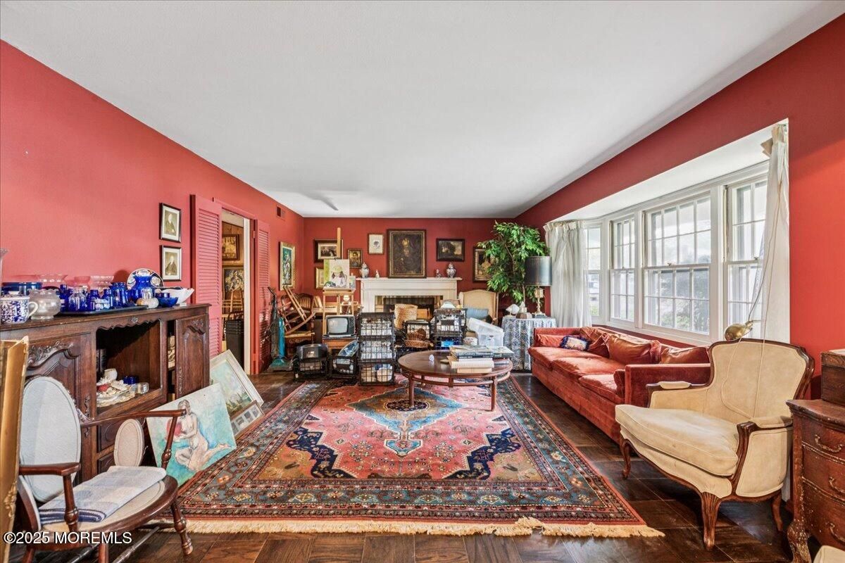 Dining room, Fireplace, Interior, Living room, Wood Texture Flooring