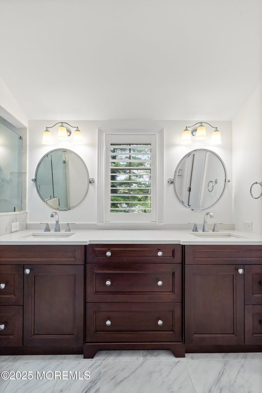Bathroom, Dual Sink Vanities, Interior, Marble