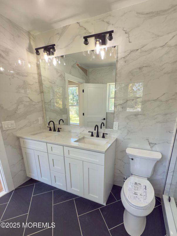 Bathroom, Dual Sink Vanities, Interior, Marble Walls