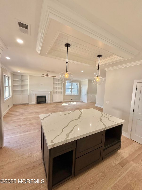 Interior, Pendant Lights, Recessed Lighting, Wood Texture Flooring