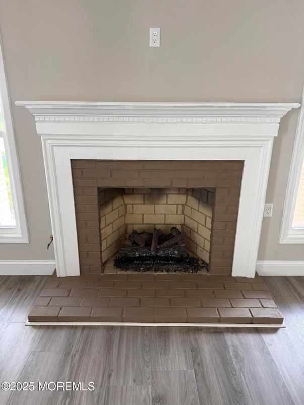 Fireplace, Interior, Wood Texture Flooring