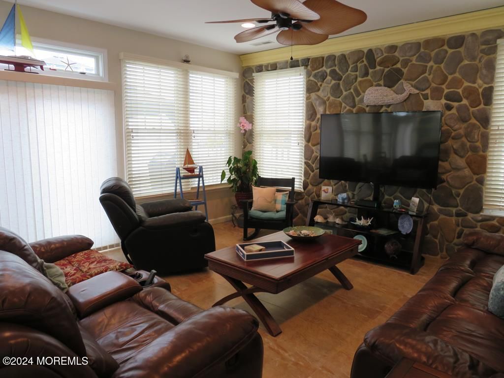 Interior, Living room, Stone Walls, Wood Texture Flooring