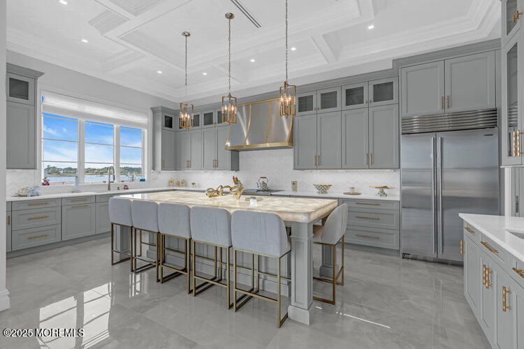 Interior, Kitchen, Pendant Lights, Recessed Lighting, Stainless Steel Appliances